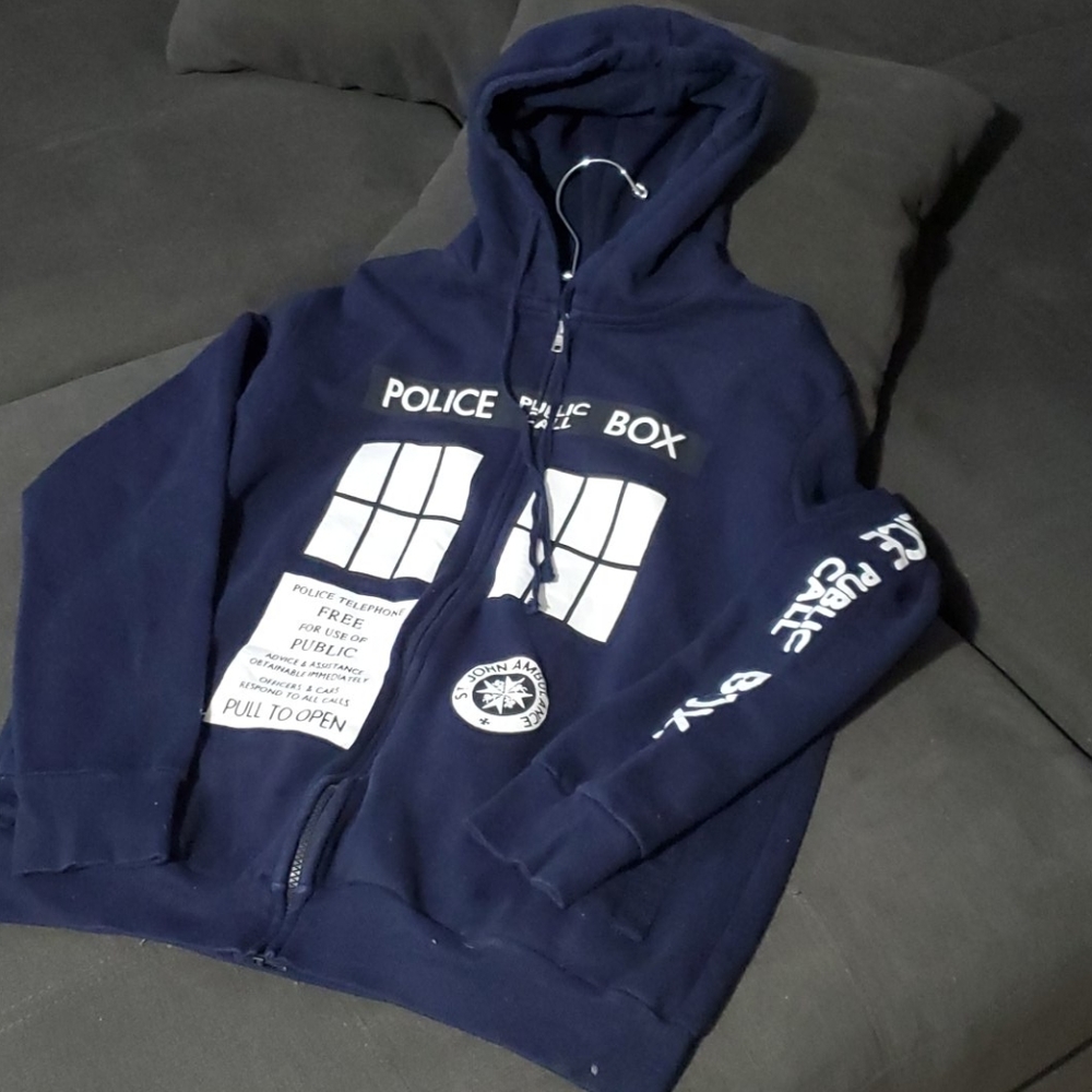 Ripple Junction Dr Who Tardis Hoodie with Zipper
